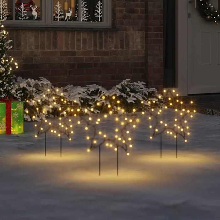 VidaXL Décoration lumineuse étoile de Noël piquets 3 pcs 50 LED 29 cm 357717