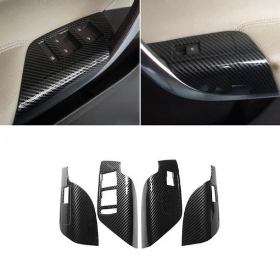 Carbon Texture Door Window Lifter Control Frame Cover For Buick Regal 2009-2016