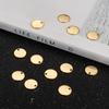 100pcs Ion Plating(IP) 304 Stainless Steel Charms Blank Stamping Tag Flat Round Real 18K Gold Plated 10x1mm Hole: 1.2~1.5mm