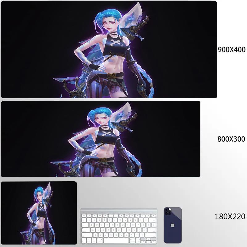 Jinx Anime Mouse Pad Pc Accessories Desk Protector Keyboard Mat NonSlip Deskmat Gamer Kawaii Cute Mouse Pads Gaming Mousepad