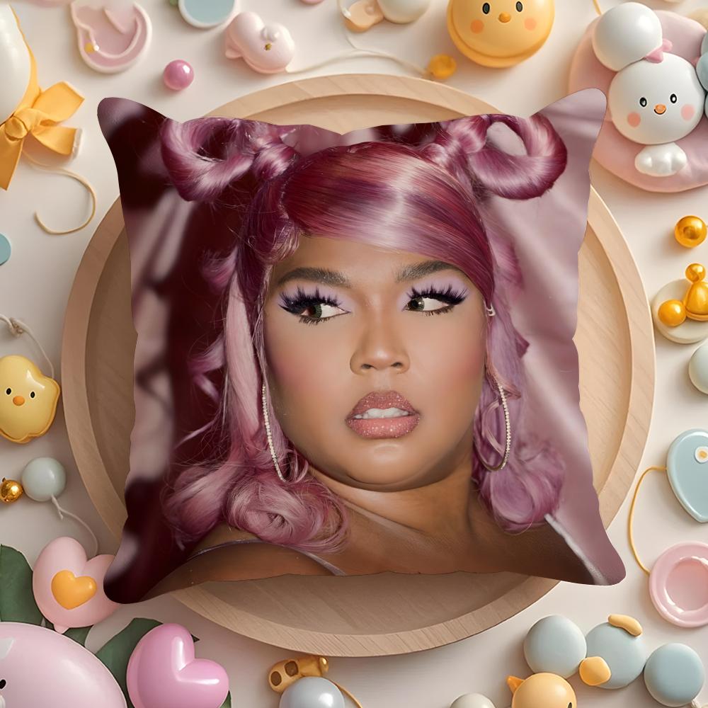 L-Lizzo Singer Cushion Cover Home & Car Multi-Scene Pillow Cover - Reversible, Soft & Durable for Daily Use