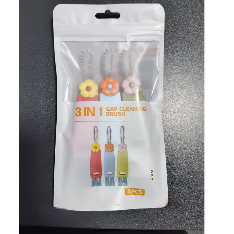 3 in 1 Niedliches Tassen-Deckel-Reinigungsbürsten-Set Mini Tassenflaschen-Reinigungsbürste Küchenwaschwerkzeug Mini-Reiniger für Reisen und Zuhause