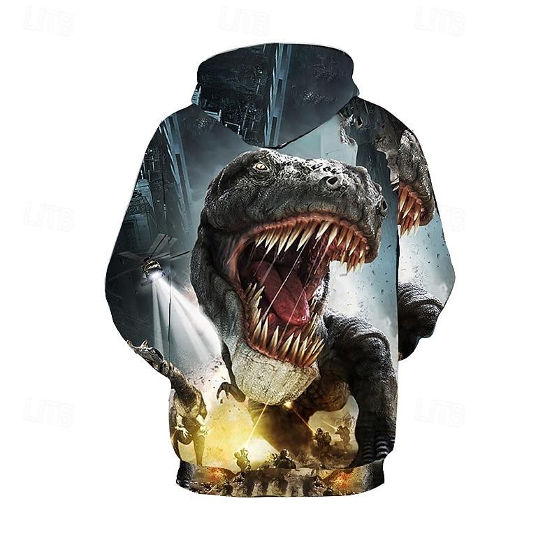 Boys Dinosaur Hoodie Long Sleeve Fall Active Polyester Kids Regular Fit