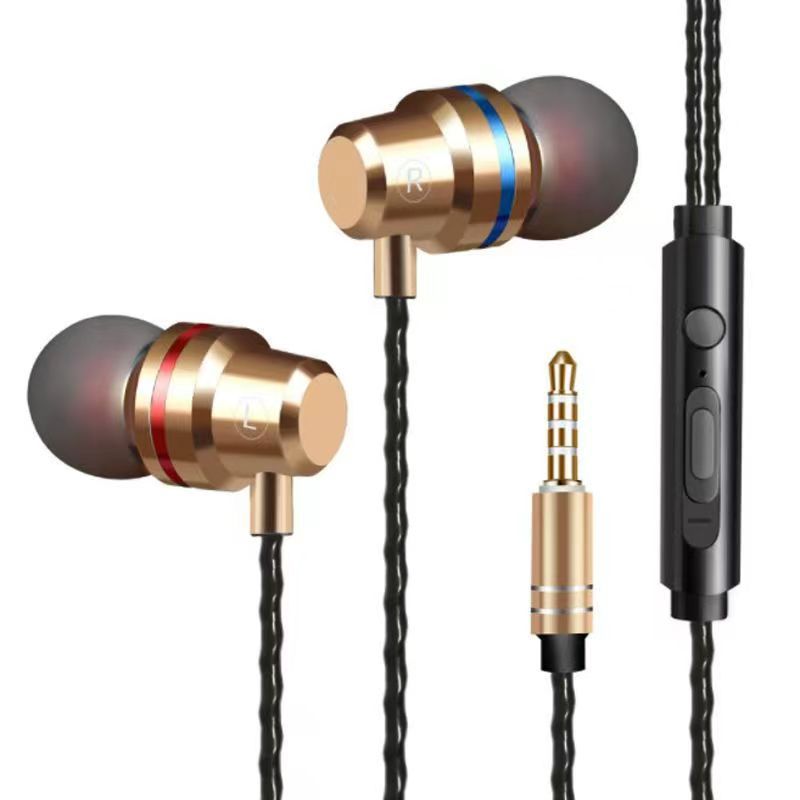 3.5mm Wired Headphones In Ear Headset Wired Earphones with Microphone Bass HiFi Stereo Earbuds Sports In-line Control For Phones