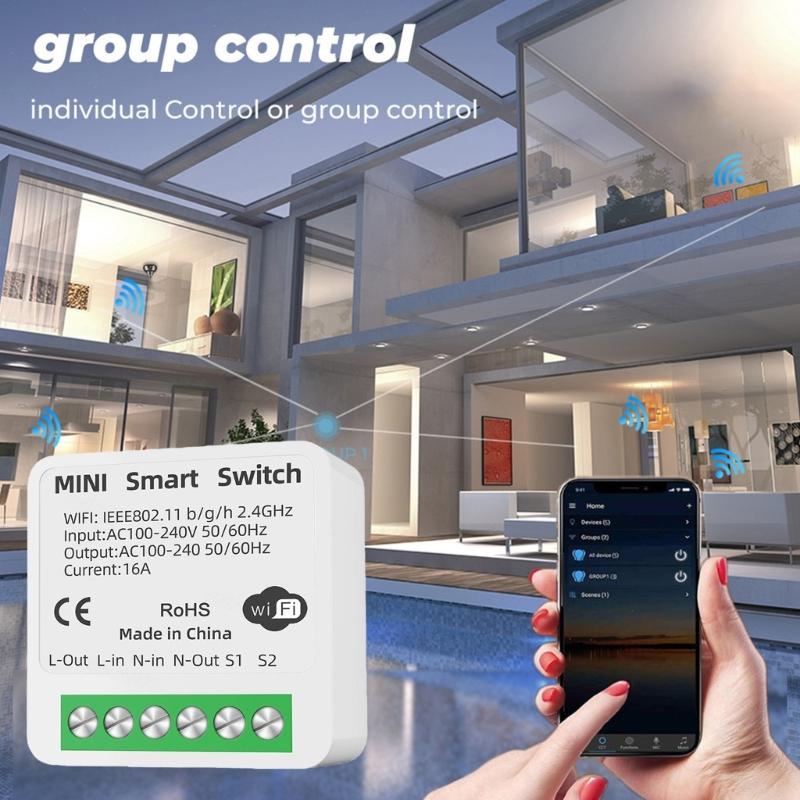 Breaker 16A 2 Way Control Switches WiFi Switches with Timer and Countdown Function Easy Installation