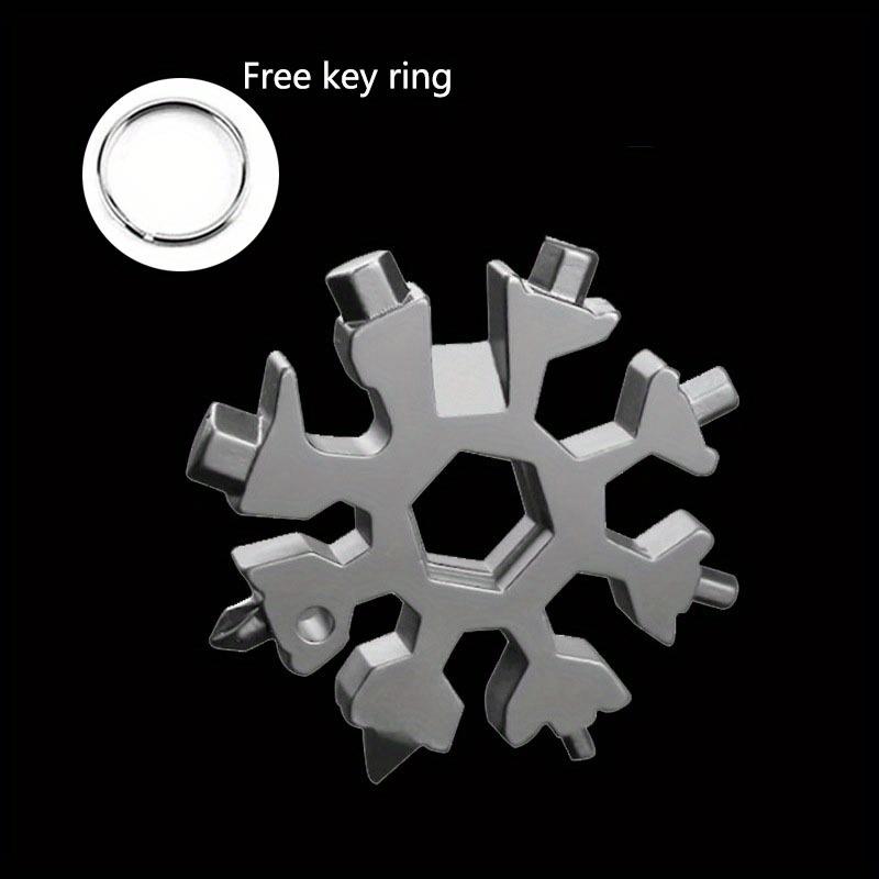 18-in-1 Schneeflocken-Schraubenschlüssel aus Edelstahl Multi-Tool Beliebt tragbar Stahl Kreativ Outdoor Fahrradreparaturwerkzeug Eine Flasche öffnen