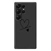 For Samsung Galaxy S25 Ultra Case Black Love Pattern Printing Straight Edge TPU Phone Back Cover