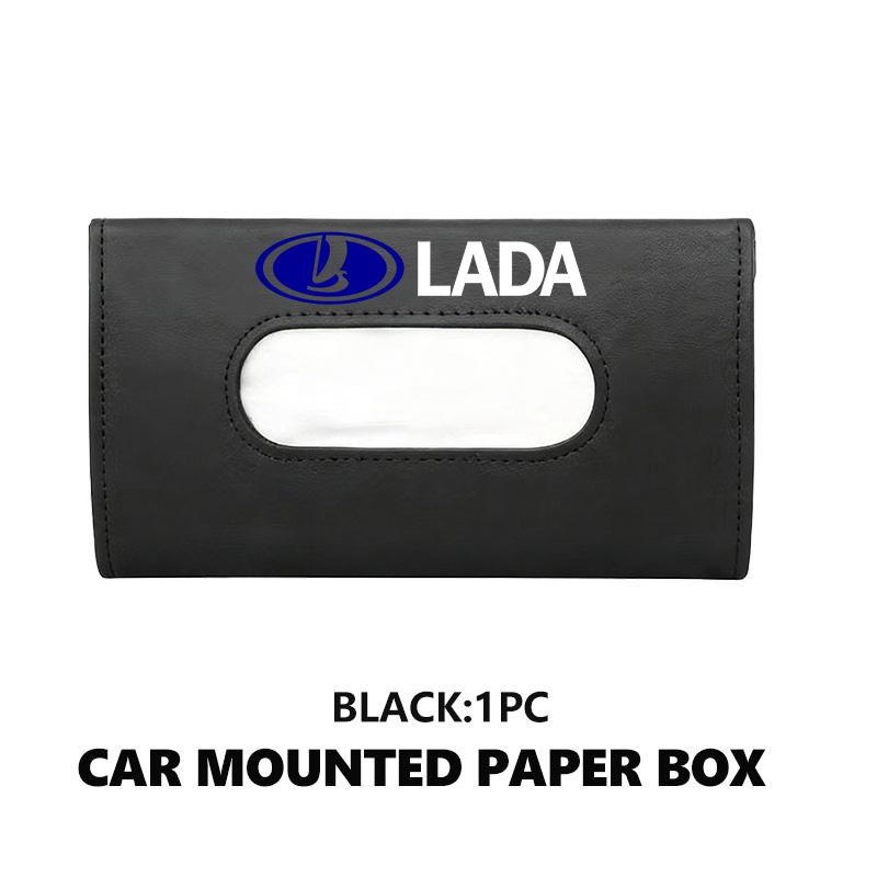For Lada Car Tissue Box Sun Visor Leather Tissue Box Interior Holder Storage Accessories Niva Vesta Granta Riva Samara Priora ZZ19