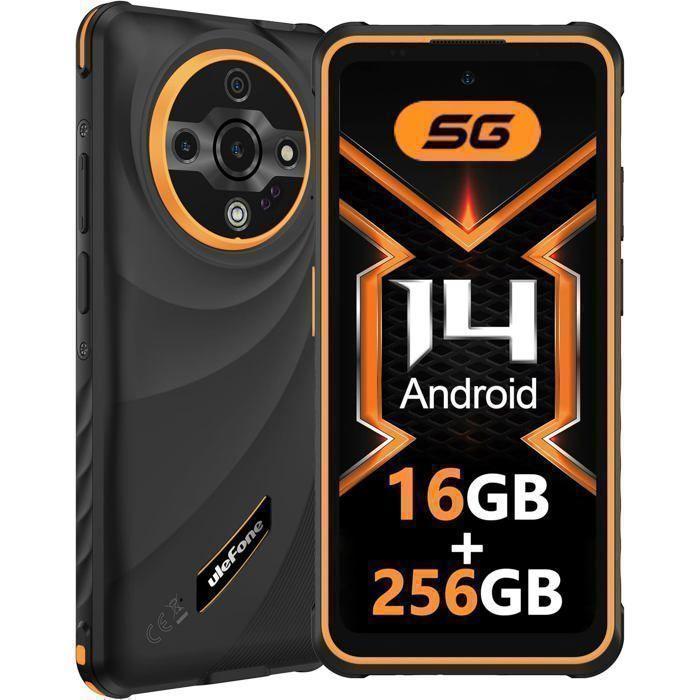 Ulefone Armor X32 Pro Smartphone Robuste 5G 16Go+256Go 5,65" 5500mAh Telephone Portable Incassable 64MP Caméra Dural SIM/NFC Orange