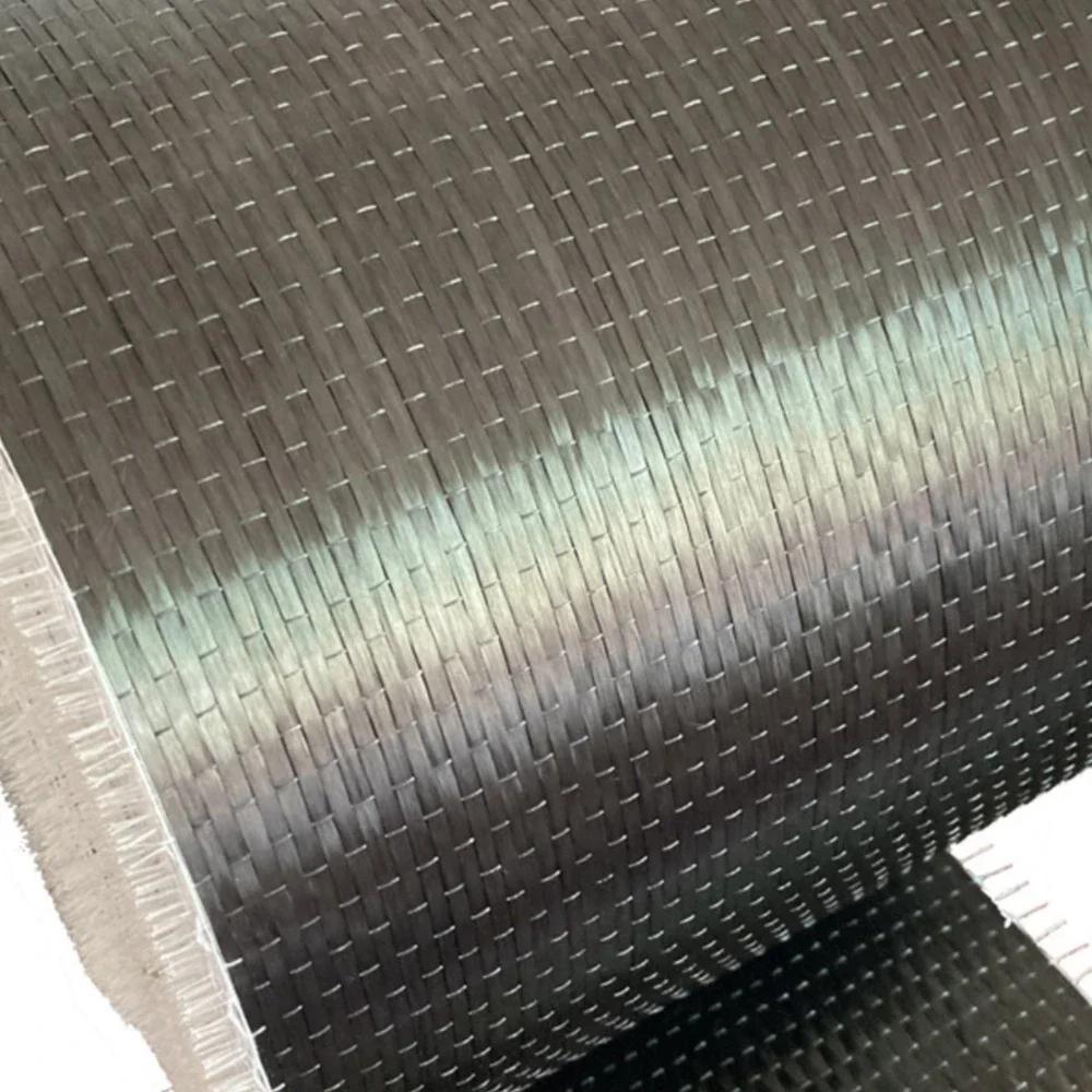 Tessuto in Fibra di Carbonio UD 12K 200gsm, Tessuto Unidirezionale per Riparazione Fessure Lastre di Cemento, Rinforzo Strutturale di Ponti