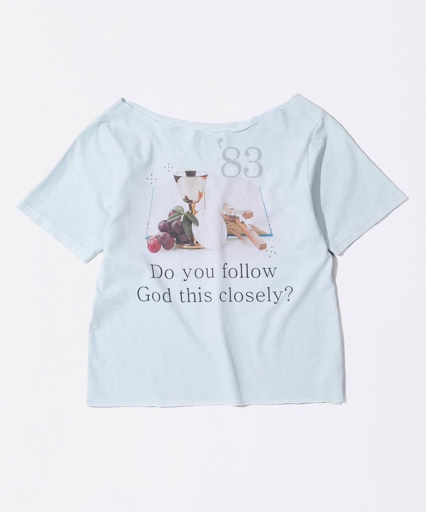 SCULPTOR 83 Faith Cut Out Tee Washed Blue