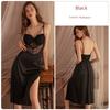 Good Morning with You: French Sexy Lace Long Slip Nightdress Split Pure Desire with Chest Pad Small Chest Pajamas Push Up