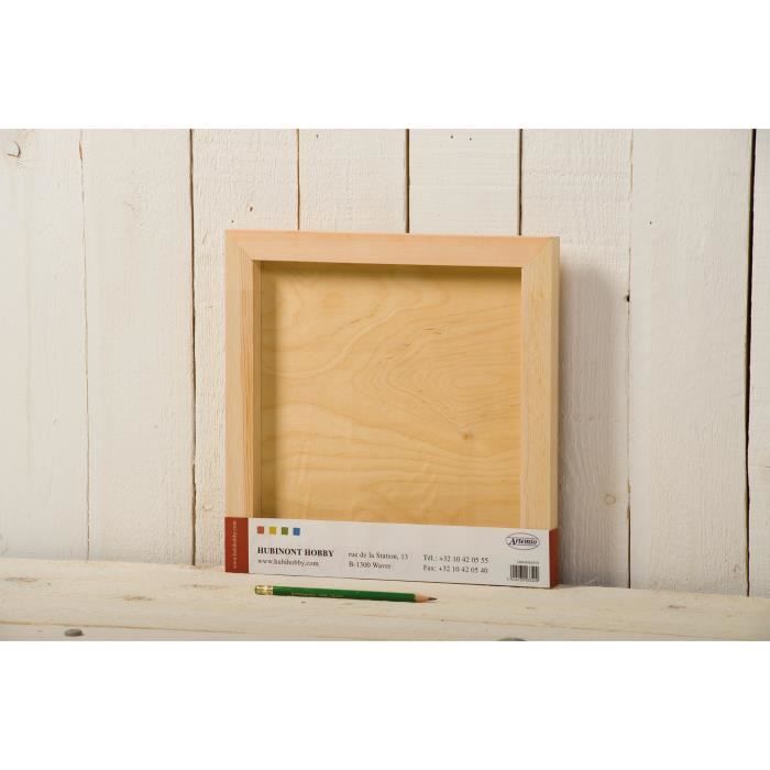 Cadre châssis carré en bois - ARTEMIO - 30 cm - Marron - Multi-usages - Créativité encouragée