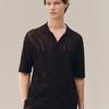 Men's Crocodile Jacquard Mesh Short Sleeve Cardigan AH0796-56G3LA