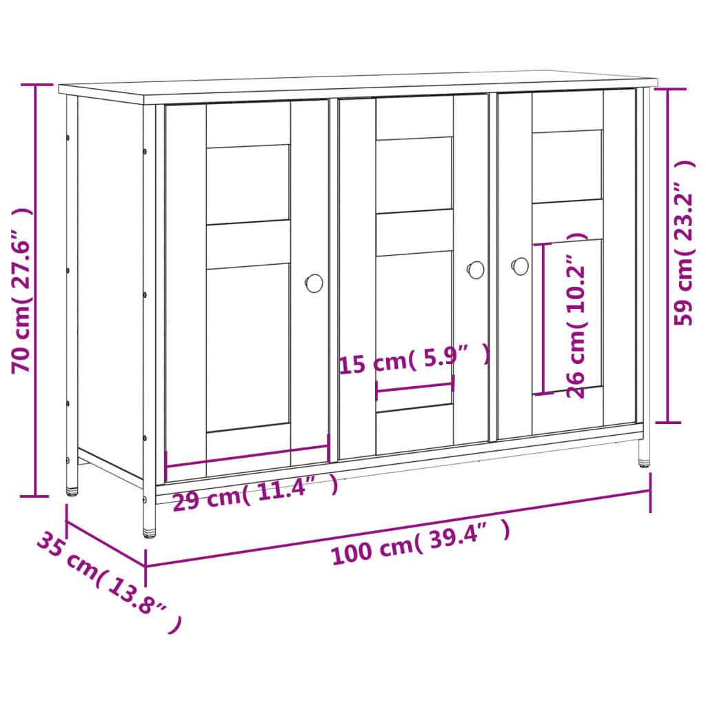 Sideboard Sonoma Oak 100x35x70 cm Particleboard