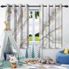 2Pcs Set Abstract Marble Texture Window Curtains Modern Style Home Bedroom Living Room Indoor Outdoor Hanging Blackout Curtain