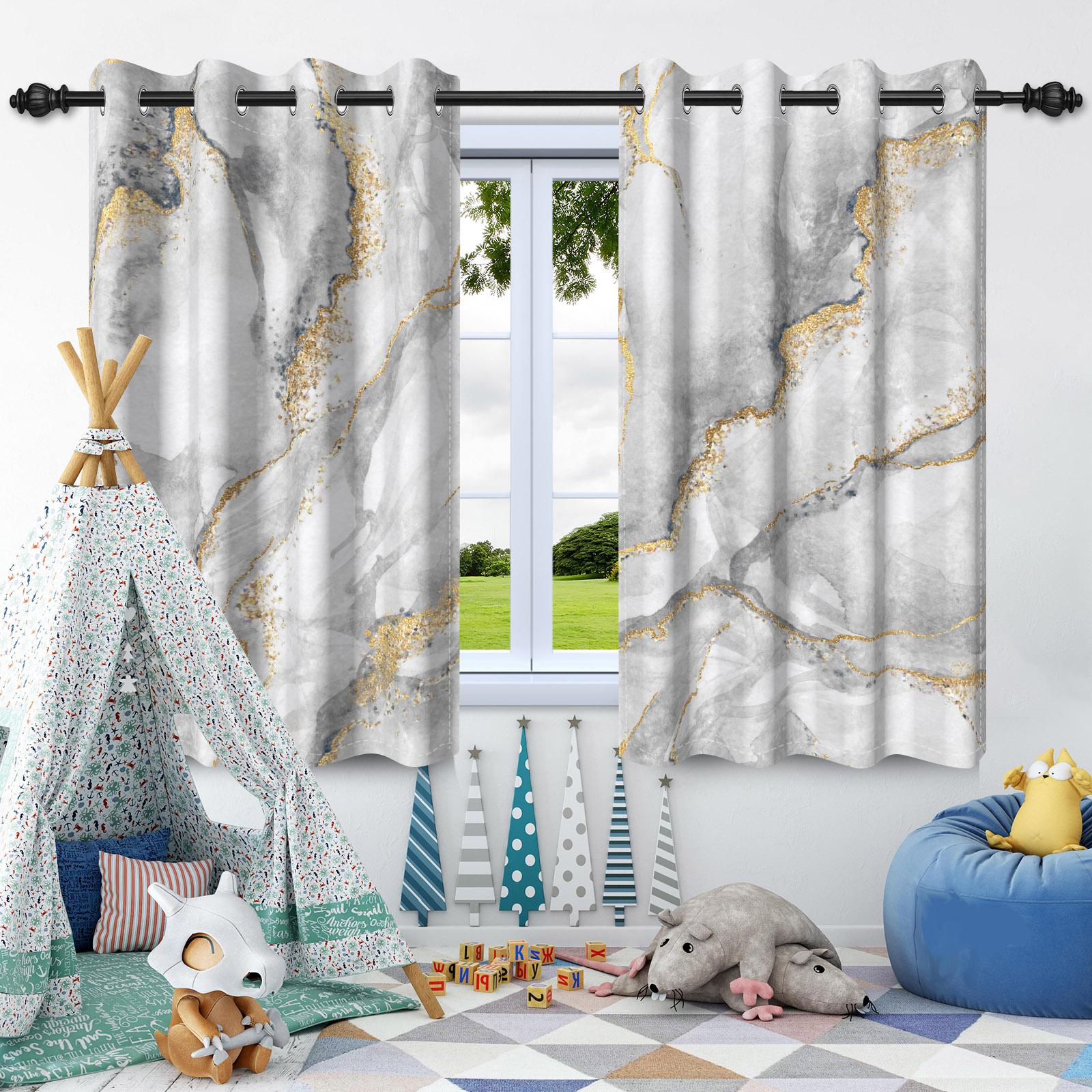 

2Pcs Set Abstract Marble Texture Window Curtains Modern Style Home Bedroom Living Room Indoor Outdoor Hanging Blackout Curtain 50x120cm 2pcs