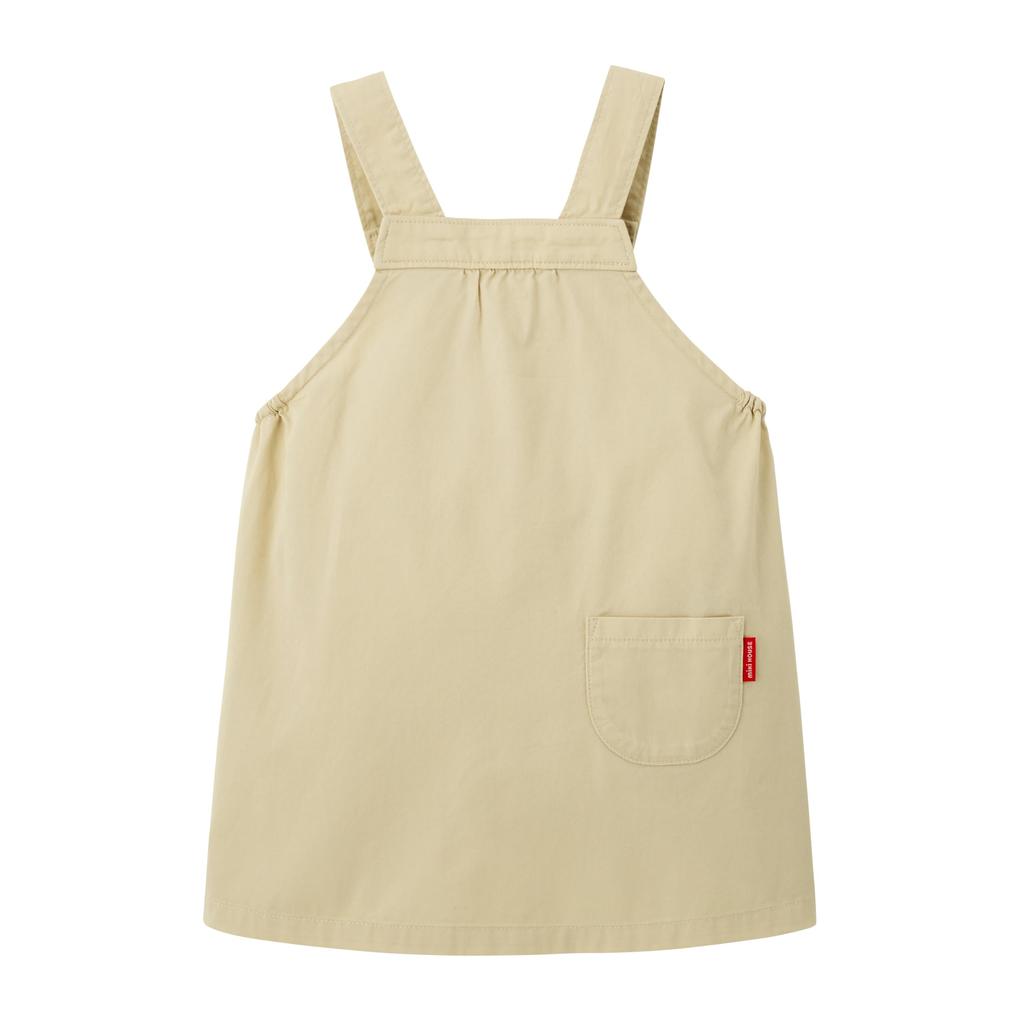 MIKI HOUSE Jumper Skirt, Logo, Solid Color, 100% Cotton, Girls' Baby/Kids' Clothing, Size S (70-80cm), Beige, 10-1829-685, Web Exclusive