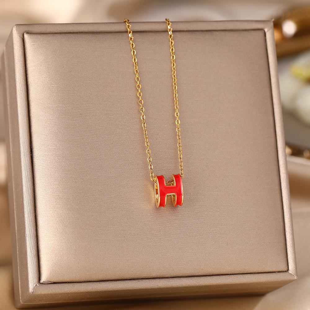 Nischen-High-End H-Buchstaben-Anhänger Halskette: Koreanische Schlüsselbein-Kette für Damen – Vielseitiges, Trendiges Choker-Accessoire