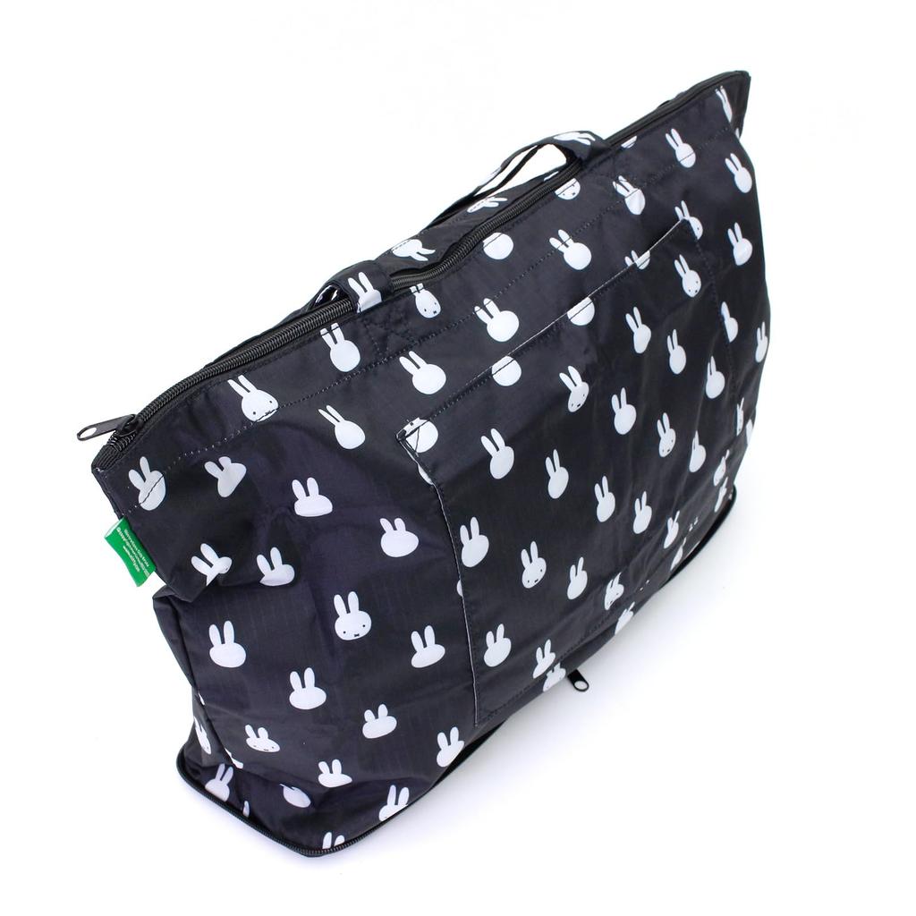 Folding Bag Carry it small and use it Folding bag series convenient for carrying on trips Tote Bag B110 Many Face Black [Travel Collection] - big!