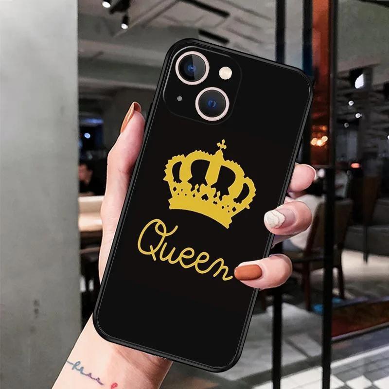Applicable To Iphone14 Mobile Phone Case King And Queen Couple Crown Mobile Phone Case Hair Painted Anti-Drop Millet