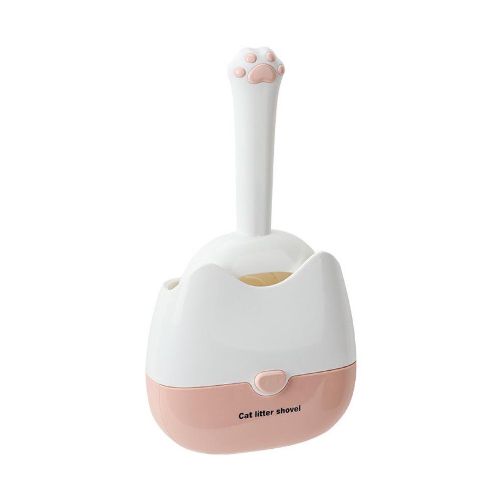 

Plastic Cat Litter Scooper Hollow Labor-saving Pet Litter Shovel with Sand Filter Bin Leak Fast Cat Litter Sifter рожевий