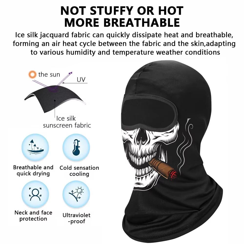 Motorcycle Face Mask Outdoor Cool Sunscreen Balaclava Lycra Moto Biker Wind Cap Mask Stopper Windproof Bicycle Cycling Headgear