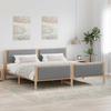 Brown and Light Grey Bed Frame 200 X 200 Cm Solid Pine Wood