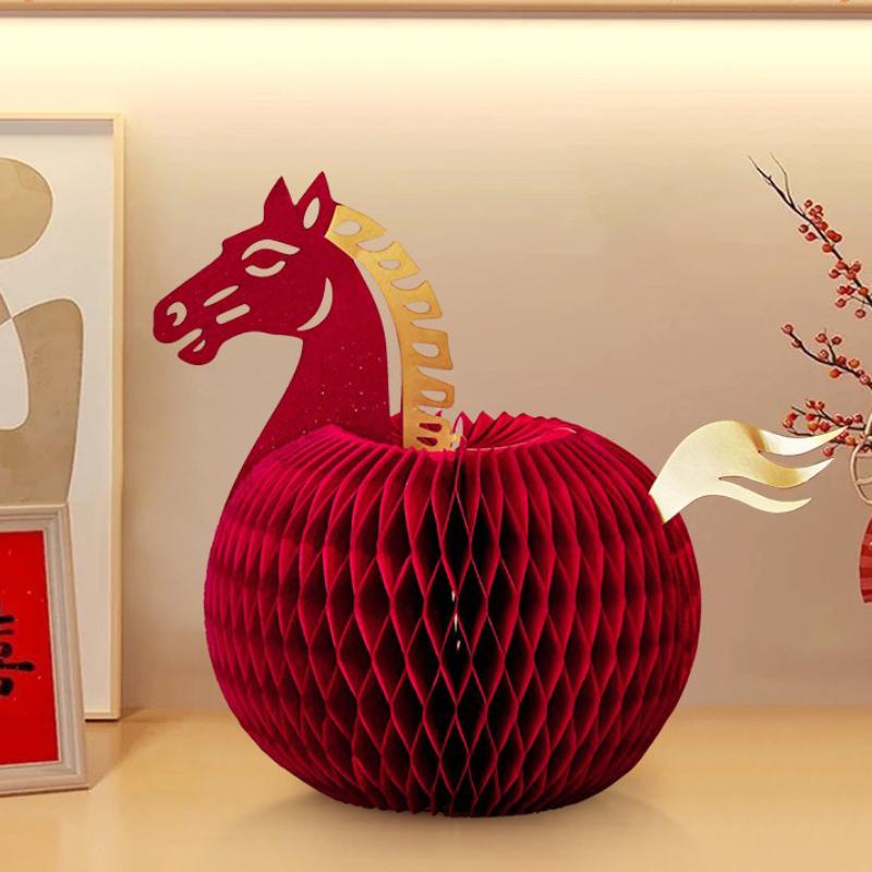 Cute 2026 New Year Horse Ornament For Home Table Decoration Paper Horse Ornament New Year Party Horse Figurines Decoration