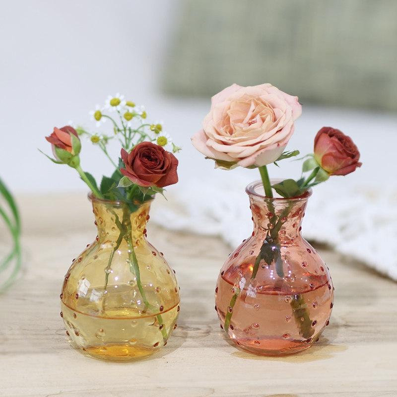 Mini Glass Flower Vases Clear Vases Hydroponic Flower Bottles Desk Accessories Wedding Vases Ornament Home Decor