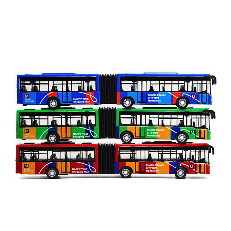 1 Piece Inertia Vehicle Model Educational Toys For Children 1/64 Diecast Alloy City Bus Pull Back Cars Kids Toy Car Boys Gift