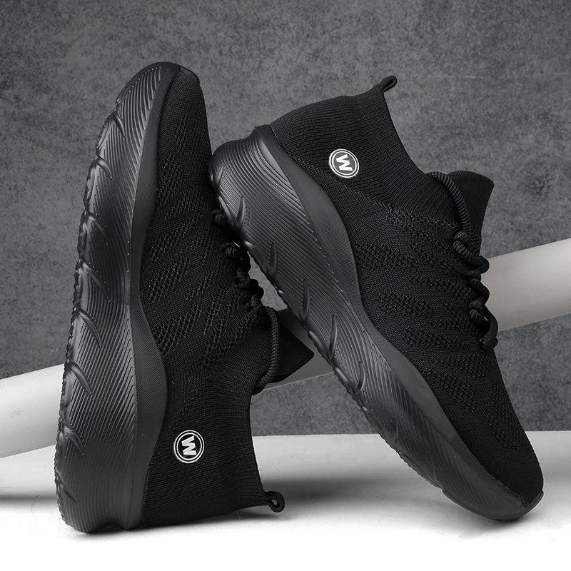 Nové lehké pánské sportovní boty s tlustou podrážkou tlumící nárazy fitness běžecké boty vycházkové boty síťované boty pánské