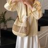 Yogodlns Women Hollow Shoulder Bag Large Capacity Straw Weaving Travel Handbag Adjustable Strap Shopper Tote Bag
