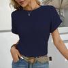 European and American Spring and Summer Round Neck Lace Patchwork Short Sleeved T-shirt Casual Top Fashionable Women's Clothing