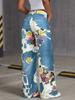 European & American Women's Retro Loose Wide-Leg Printed Jeans (N023)