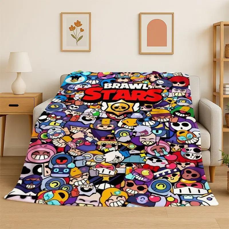 Game B-Brawl Cartoon Flannel Blanket Super Soft Comfortable Bedding Sofa Cover Home Decor Gift Teen Boys Girls Children