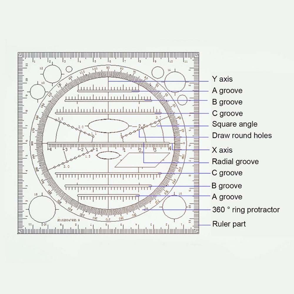 Drawing Ruler Geometric Drawing Template Springhall Angle Circle Maker Drawing Ruler