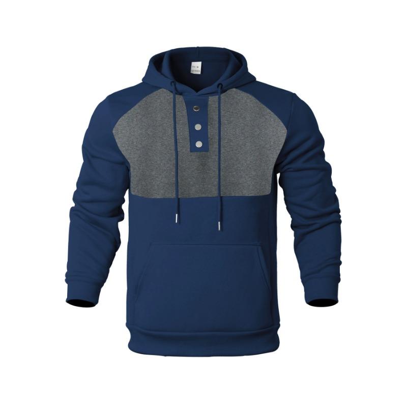 Men's Clothing, Spring and Autumn, Light and Comfortable Casual Loose Hooded Button-up Jacket, Men's Sweatshirt