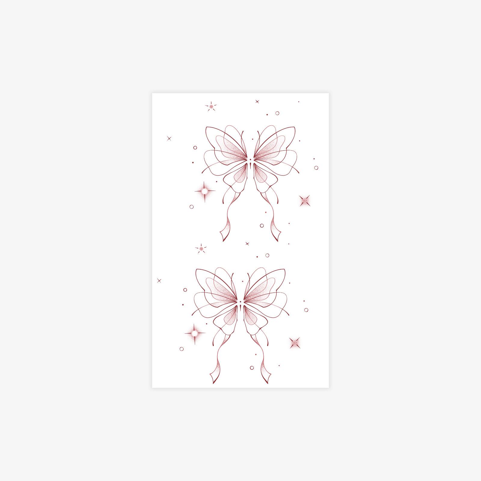 Cute Colored Stars Butterfly Tattoo Sticker Waterproof And Long-Lasting Female Disposable Tattoo Sticker 9*15