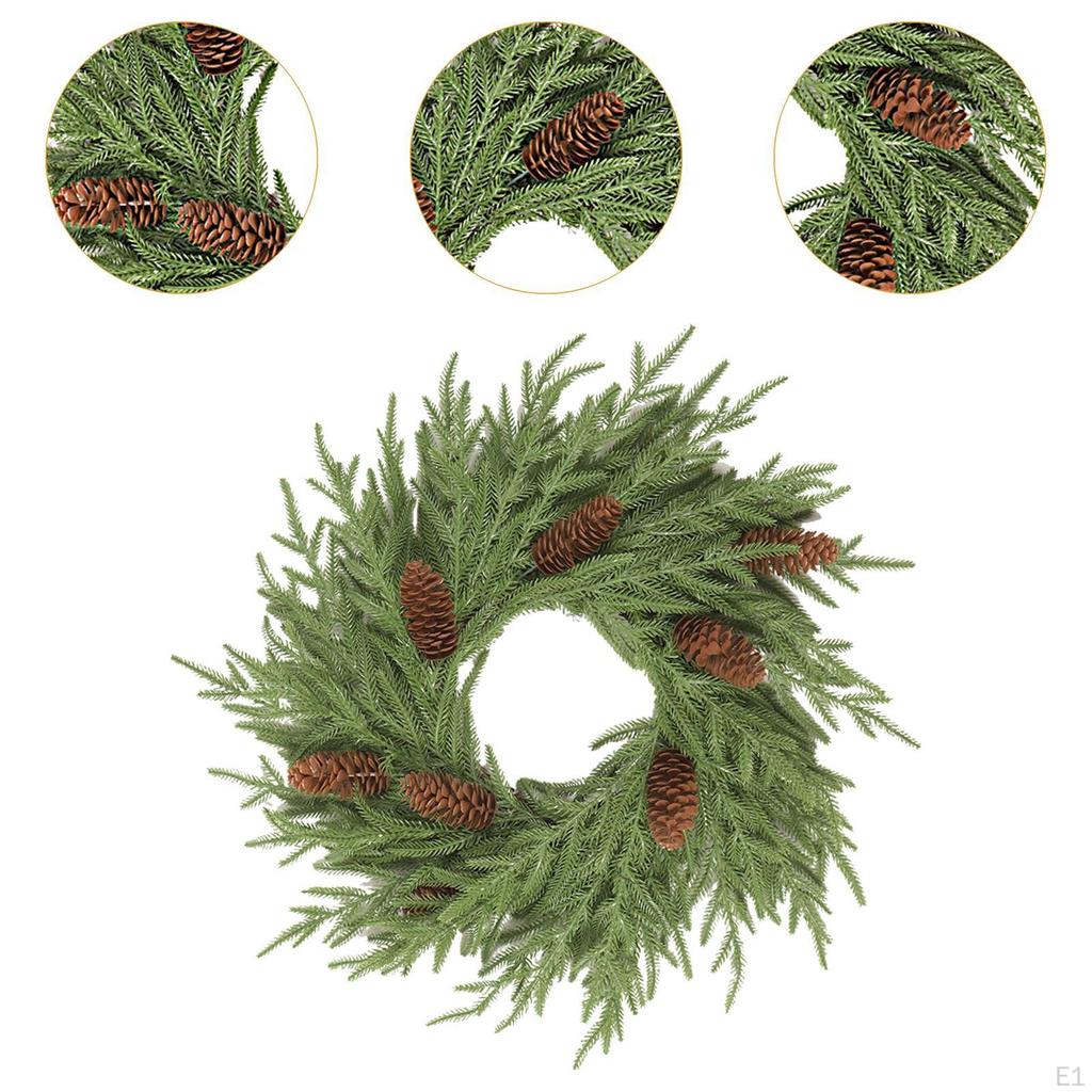 Christmas Wreath Winter Garland Xmas Centerpiece,Festival Gift,Artificial Greenery Wreath, Front