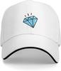 Diamond Print Baseball Cap Polyester Casual Adjustable Sandwich Brim Hat for Adult Unisex