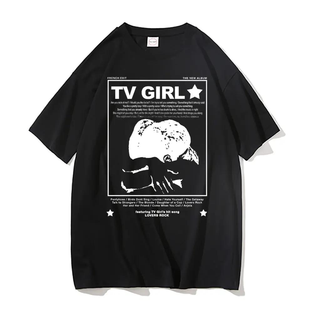 TV Girl Tshirt Unisex French Exit Album T-shirt Gift for Indie Music Fan Tee Lovers Rock Simple Drawing Music Band Graphic Shirt