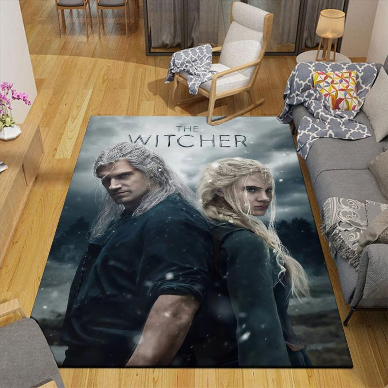 The Witcher Home Sofa Decoration for Living Room & Bedroom, Non‑Slip Play Flannel Floor Mat for Game Room