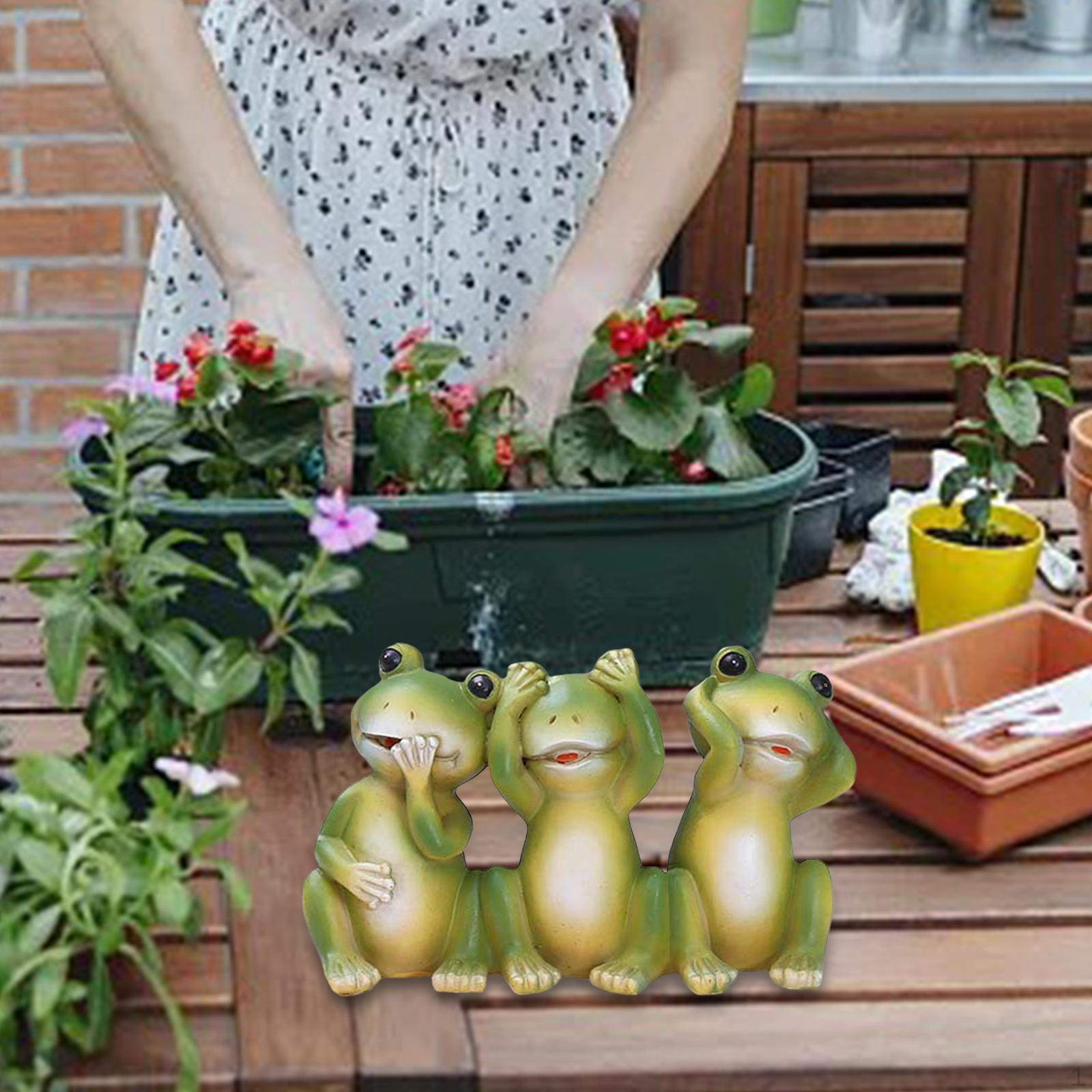 

Статуя жаби Скульптура тварин Милий мультфільм Смола Сад Настільний ремесло Орнамент для столу Style B