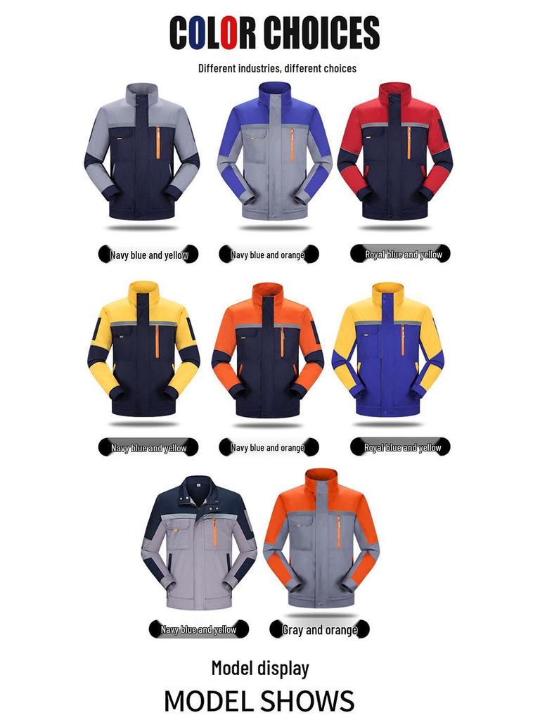 Herr Långärmad Polyester Bomull Arbetsklädesset – Vår/Höst Arbetsskyddsdräkt för Svetsning & Mekaniska Uppgifter