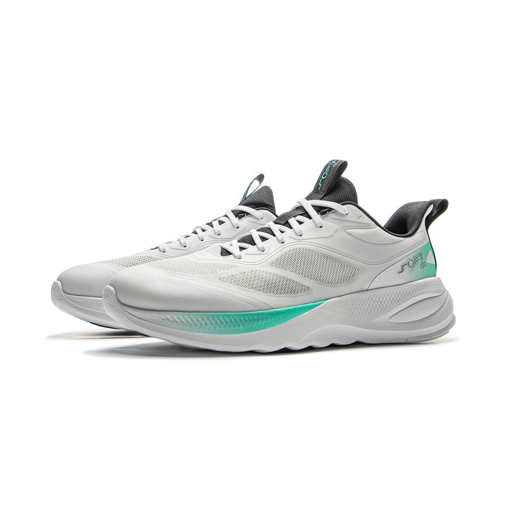 Li Ning Soft Go 2 V4 Cushioning Abrasion Resistant Coverage Lightweight Low top Casual Shoes Men's Standard White AGLV091-1