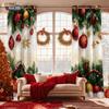 Color Christmas Ball Printed Perforated Curtains Insulation Multi Size Living Room Bedroom Holiday Decoration Set Of 2 Made Polyester Decor