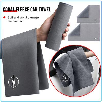 1Pcs Microfiber Cleaning Car Towel Clean Rags Emblem Car Goods For Crosa D Astra H Insignia Astra J Zafira B Mokkaastra Vivaro Astra G