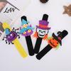 Felt Slap Bands Halloween Glitter Bracelet, Cartoon Pumpkin Skull Cat Spider Snap Bracelets Band, Party Favors for Kids Adults