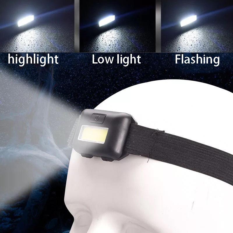 3 Modes Mini Portable COB LED Headlamp Outdoor Waterproof Night Riding Fishing Headlight Battery Powered (no Battery) Headlight